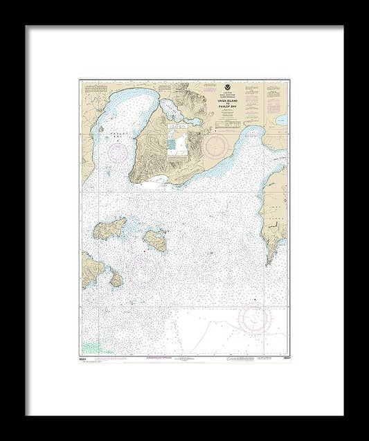 A beuatiful Framed Print of the Nautical Chart-16551 Unga Island-Pavlof Bay, Alaska Pen by SeaKoast