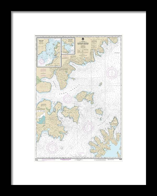 A beuatiful Framed Print of the Nautical Chart-16553 Shumagin Islands-Nagai I-Unga I, Delarof Harbor, Popof Strait, Northern Part by SeaKoast