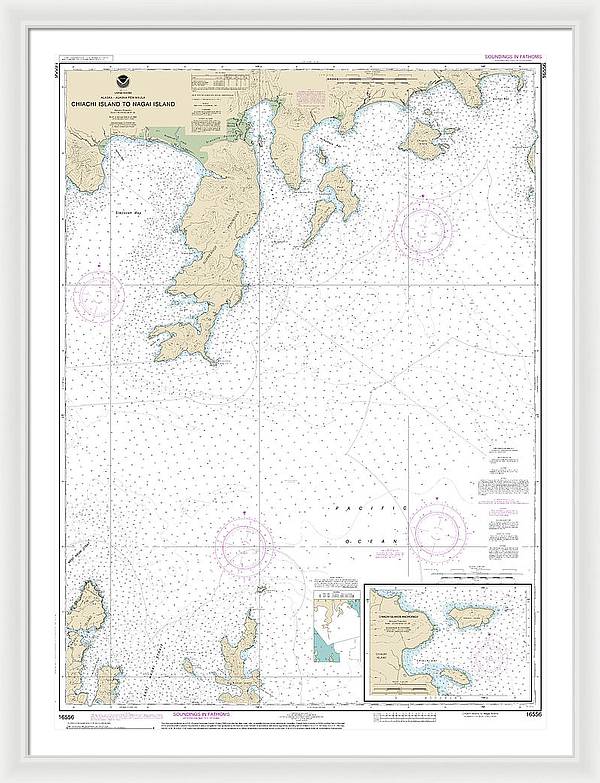 Nautical Chart-16556 Chiachi Island-nagai Island, Chiachi Islands Anchorage - Framed Print