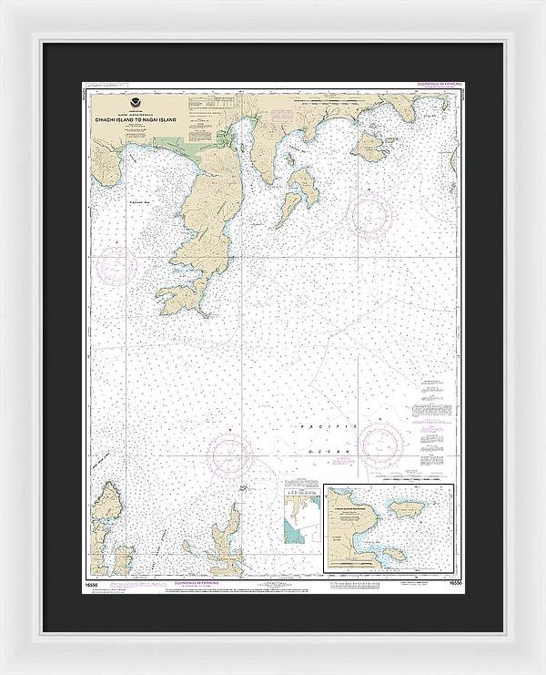 Nautical Chart-16556 Chiachi Island-nagai Island, Chiachi Islands Anchorage - Framed Print