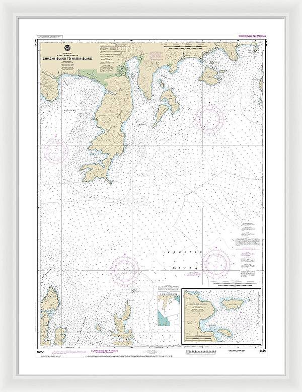 Nautical Chart-16556 Chiachi Island-nagai Island, Chiachi Islands Anchorage - Framed Print