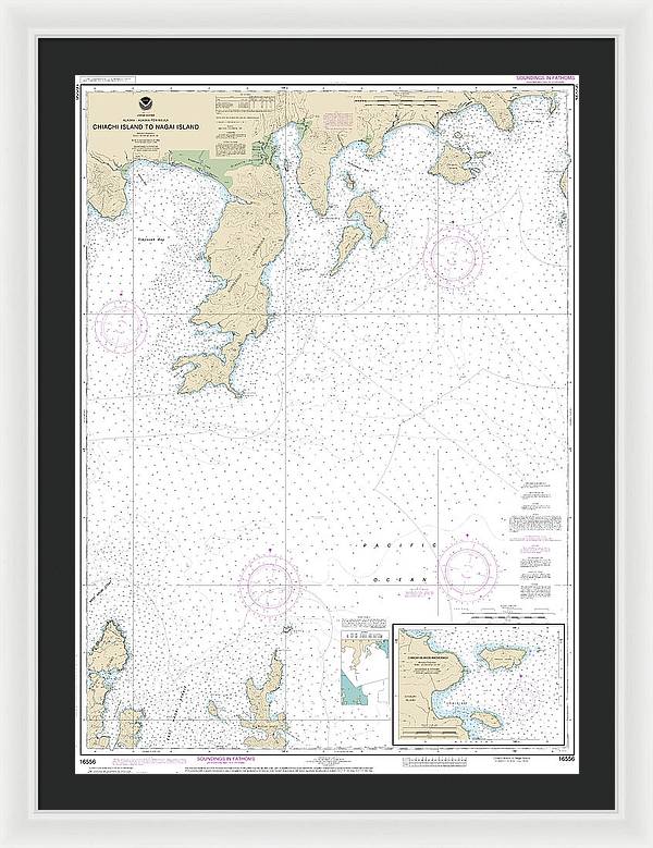 Nautical Chart-16556 Chiachi Island-nagai Island, Chiachi Islands Anchorage - Framed Print