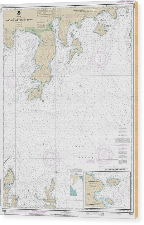 Nautical Chart-16556 Chiachi Island-Nagai Island, Chiachi Islands Anchorage Wood Print