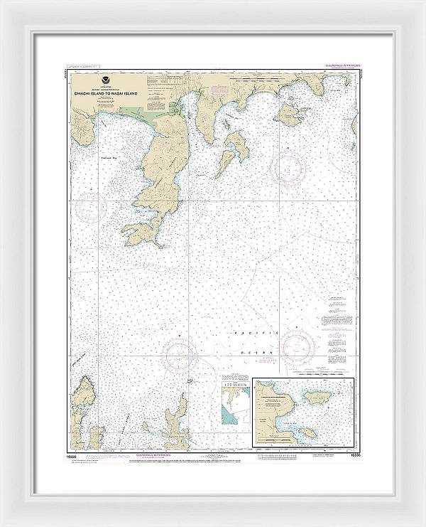 Nautical Chart-16556 Chiachi Island-nagai Island, Chiachi Islands Anchorage - Framed Print