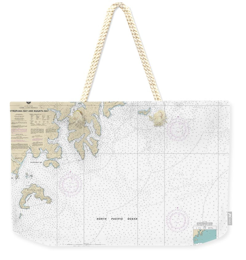 Nautical Chart-16561 Mitrofania Bay-kuiukta Bay - Weekender Tote Bag