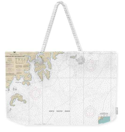 Nautical Chart-16561 Mitrofania Bay-kuiukta Bay - Weekender Tote Bag
