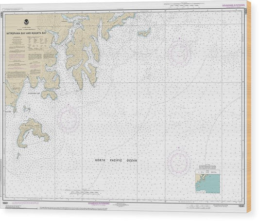 Nautical Chart-16561 Mitrofania Bay-Kuiukta Bay Wood Print
