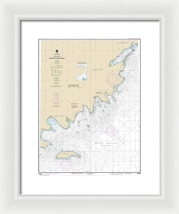 Nautical Chart-16568 Wide Bay-cape Kumlik, Alaska Pen - Framed Print