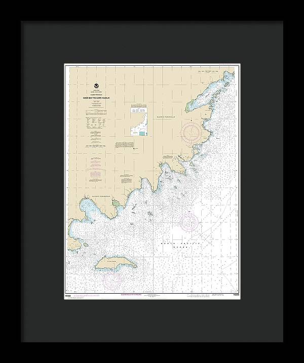 Nautical Chart-16568 Wide Bay-cape Kumlik, Alaska Pen - Framed Print