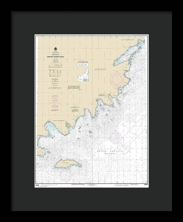 Nautical Chart-16568 Wide Bay-cape Kumlik, Alaska Pen - Framed Print