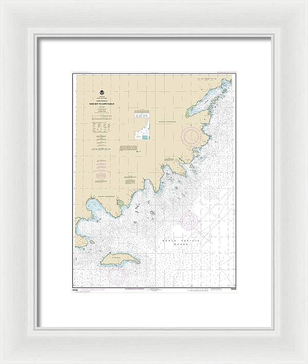 Nautical Chart-16568 Wide Bay-cape Kumlik, Alaska Pen - Framed Print