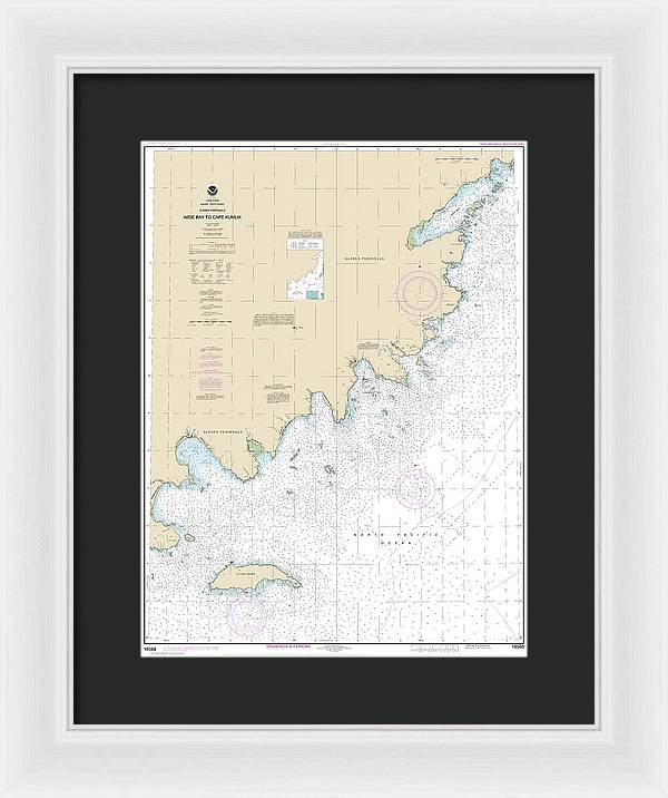 Nautical Chart-16568 Wide Bay-cape Kumlik, Alaska Pen - Framed Print