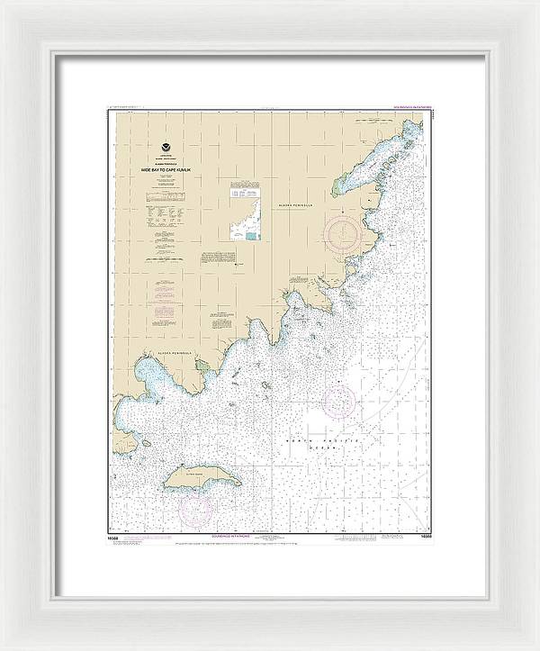 Nautical Chart-16568 Wide Bay-cape Kumlik, Alaska Pen - Framed Print