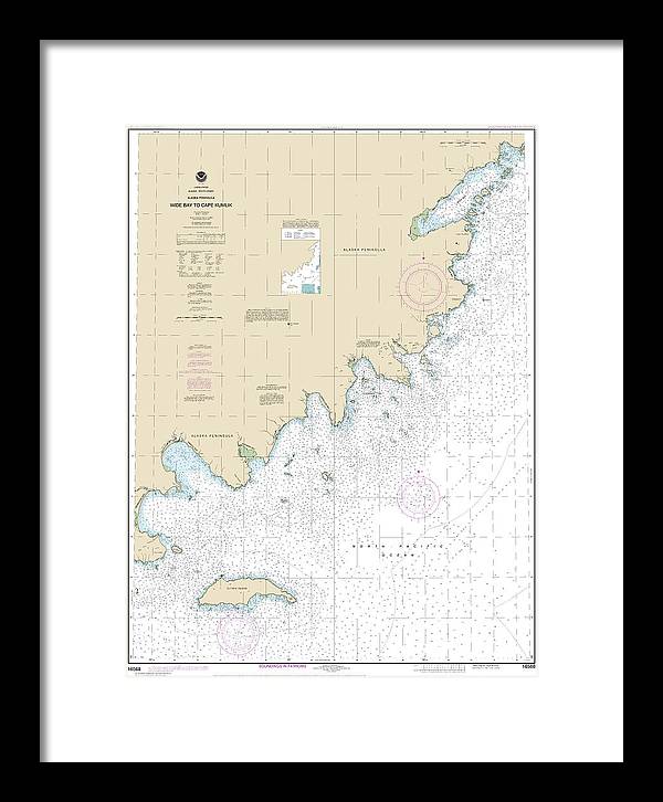 Nautical Chart-16568 Wide Bay-cape Kumlik, Alaska Pen - Framed Print