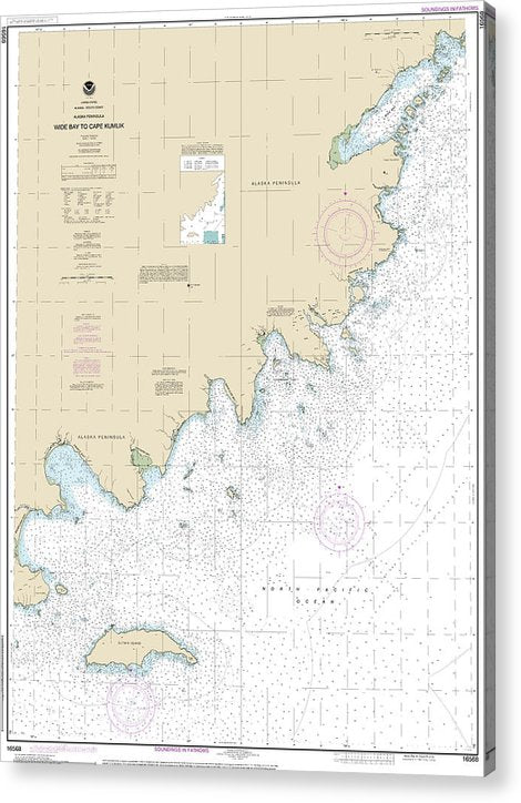 Nautical Chart-16568 Wide Bay-Cape Kumlik, Alaska Pen  Acrylic Print