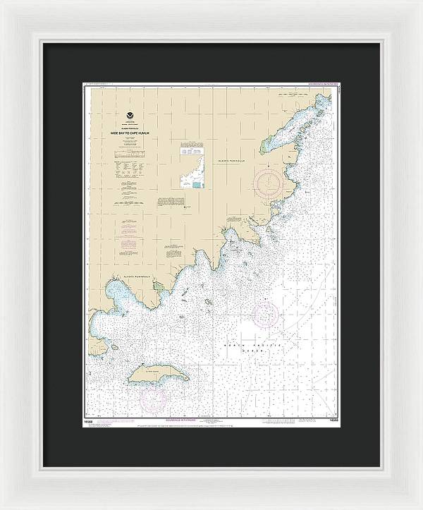 Nautical Chart-16568 Wide Bay-cape Kumlik, Alaska Pen - Framed Print