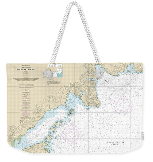 Nautical Chart-16570 Portage-wide Bays, Alaska Pen - Weekender Tote Bag