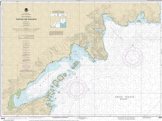 Nautical Chart 16570 Portage Wide Bays, Alaska Pen Puzzle