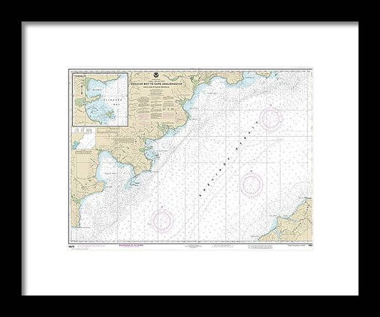 A beuatiful Framed Print of the Nautical Chart-16575 Dakavak Bay-Cape Unalishagvak, Alinchak Bay by SeaKoast