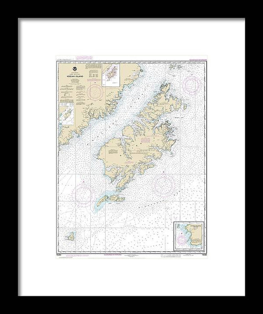 A beuatiful Framed Print of the Nautical Chart-16580 Kodiak Island, Southwest Anchorage, Chirikof Island by SeaKoast