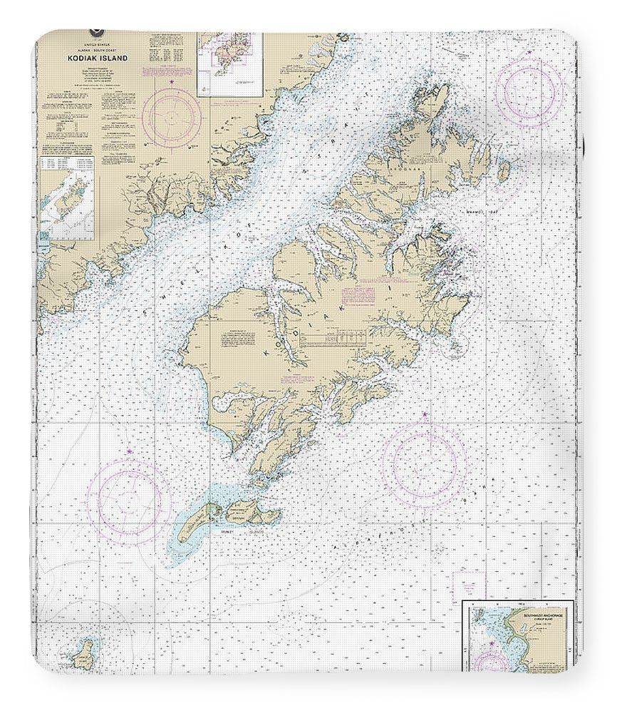 Nautical Chart-16580 Kodiak Island, Southwest Anchorage, Chirikof Island - Blanket