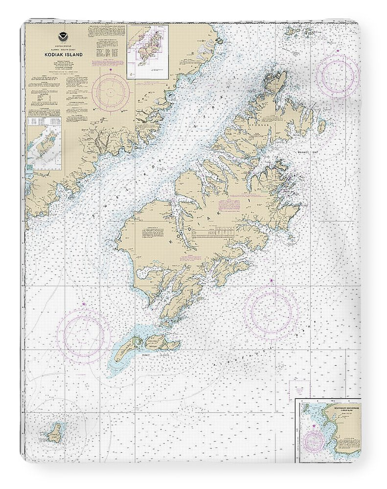 Nautical Chart-16580 Kodiak Island, Southwest Anchorage, Chirikof Island - Blanket