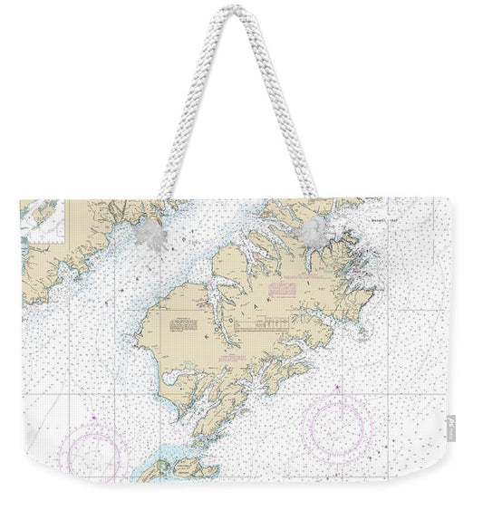 Nautical Chart-16580 Kodiak Island, Southwest Anchorage, Chirikof Island - Weekender Tote Bag