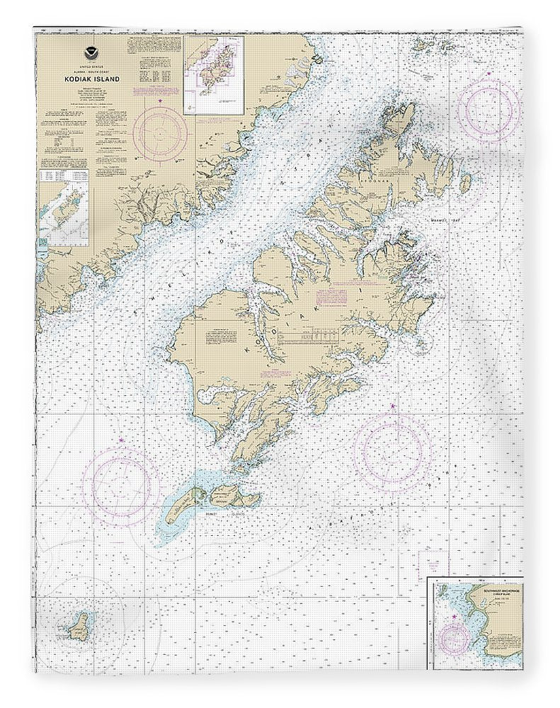 Nautical Chart-16580 Kodiak Island, Southwest Anchorage, Chirikof Island - Blanket