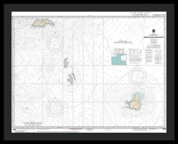 Nautical Chart-16587 Semidi Islands-vicinity - Framed Print