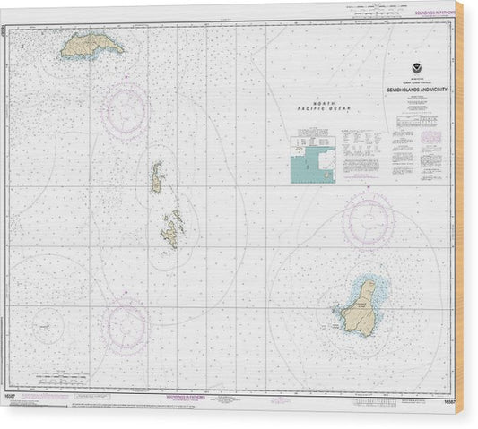 Nautical Chart-16587 Semidi Islands-Vicinity Wood Print
