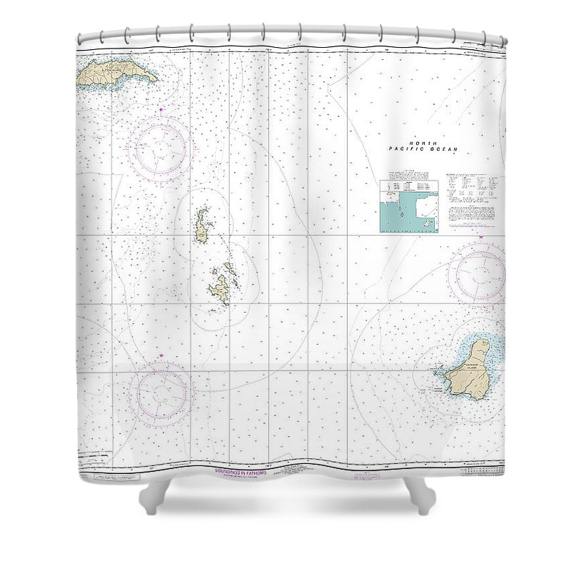 Nautical Chart 16587 Semidi Islands Vicinity Shower Curtain