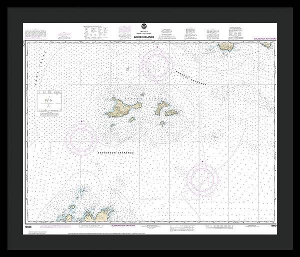 Nautical Chart-16606 Barren Islands - Framed Print