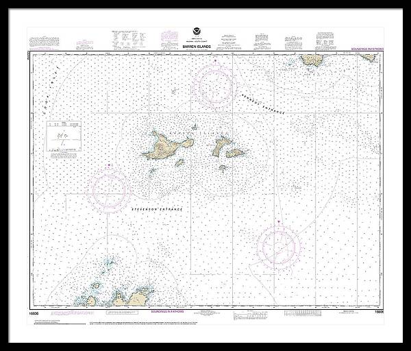 Nautical Chart-16606 Barren Islands - Framed Print