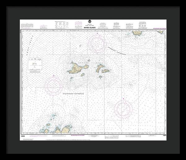 Nautical Chart-16606 Barren Islands - Framed Print