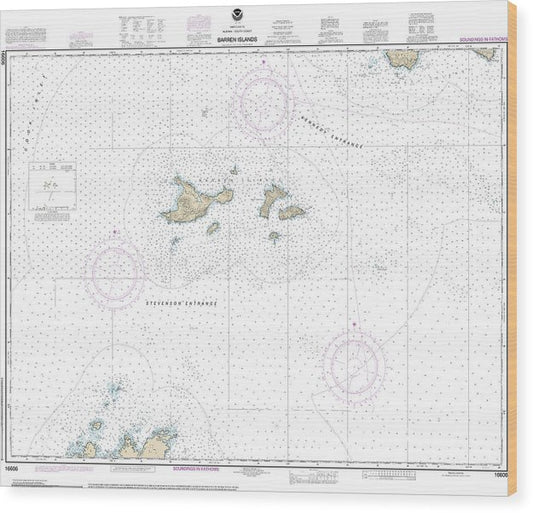 Nautical Chart-16606 Barren Islands Wood Print