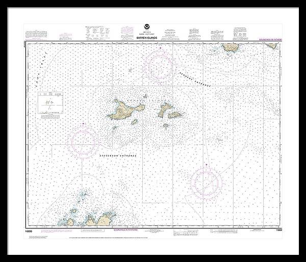 Nautical Chart-16606 Barren Islands - Framed Print