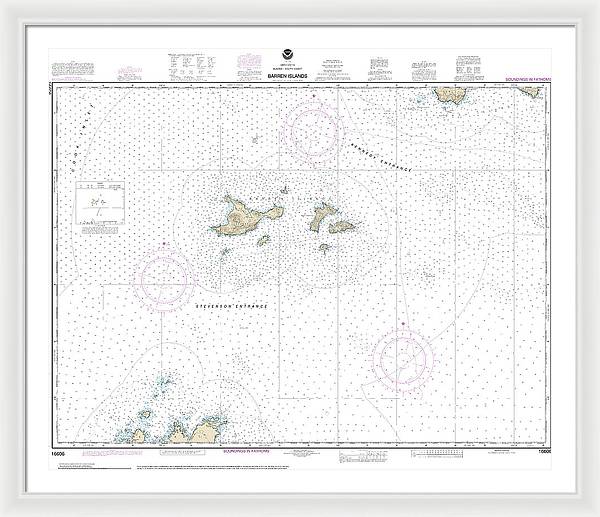 Nautical Chart-16606 Barren Islands - Framed Print