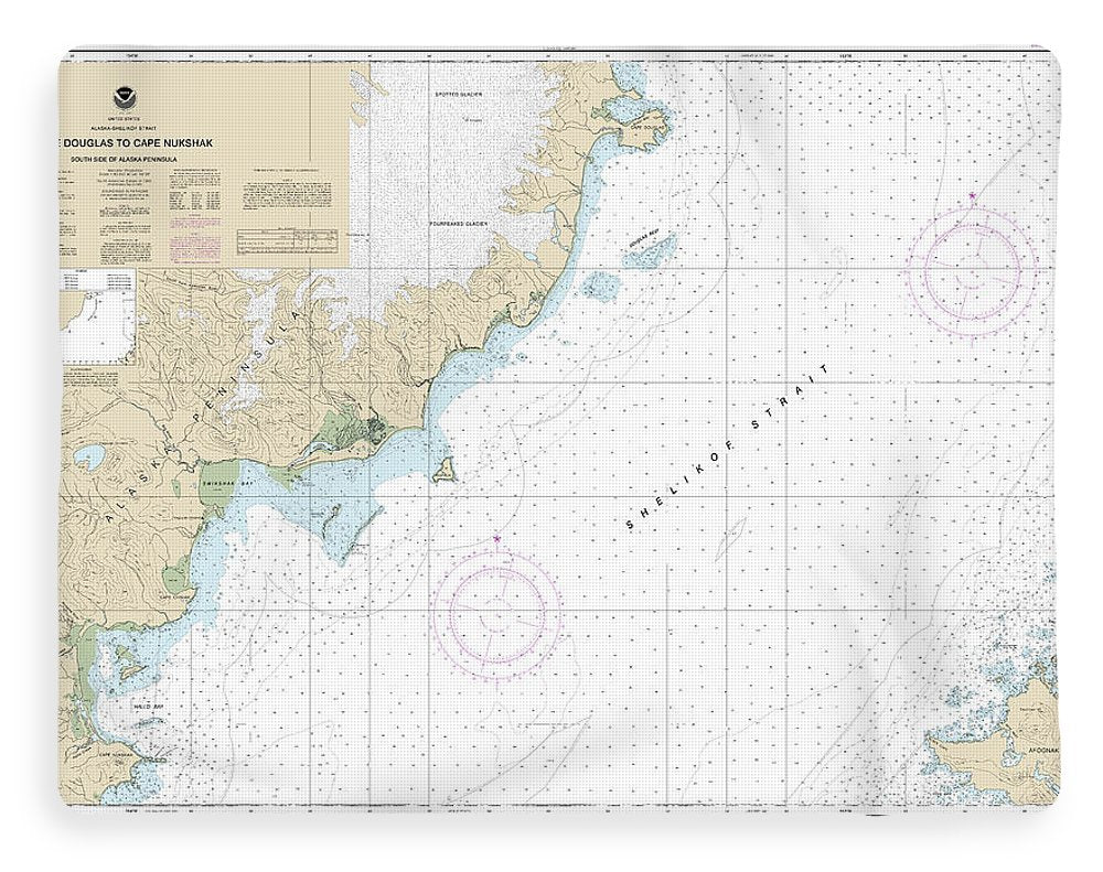 Nautical Chart-16608 Shelikof Strait-cape Douglas-cape Nukshak - Blanket