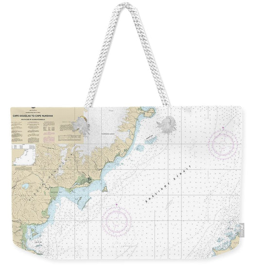 Nautical Chart-16608 Shelikof Strait-cape Douglas-cape Nukshak - Weekender Tote Bag
