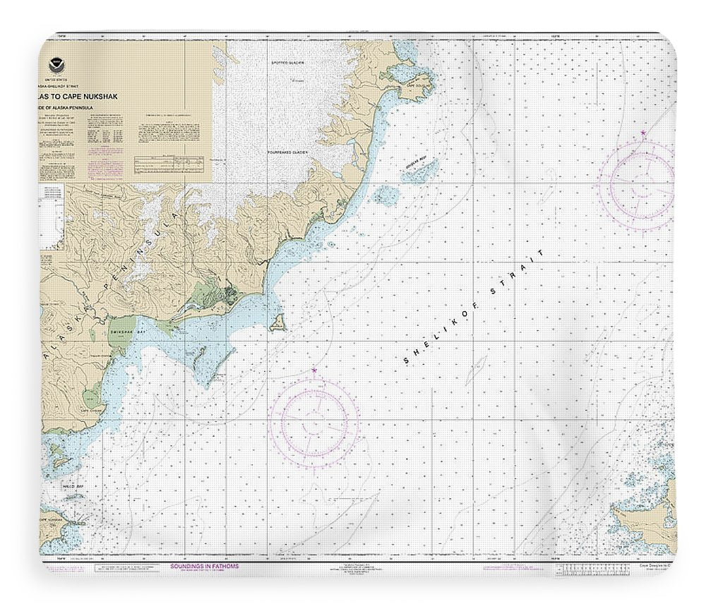 Nautical Chart-16608 Shelikof Strait-cape Douglas-cape Nukshak - Blanket