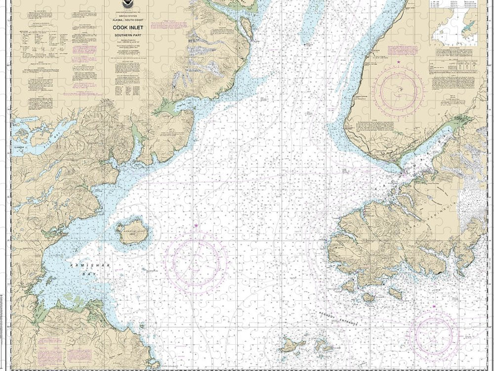 Nautical Chart 16640 Cook Inlet Southern Part Puzzle