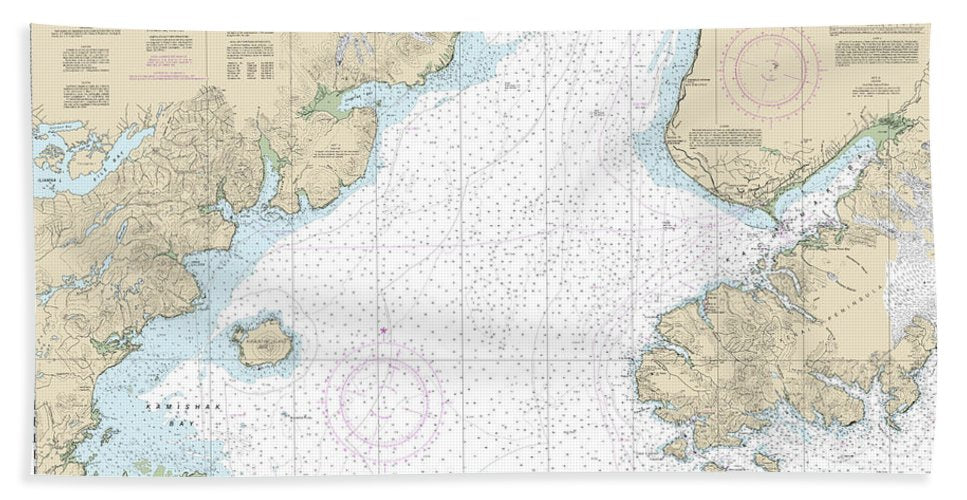 Nautical Chart-16640 Cook Inlet-southern Part - Beach Towel