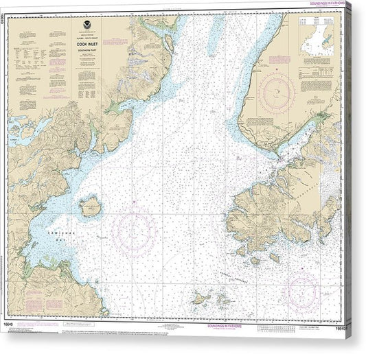 Nautical Chart-16640 Cook Inlet-Southern Part  Acrylic Print