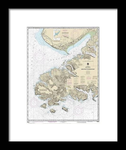 A beuatiful Framed Print of the Nautical Chart-16645 Gore Point-Anchor Point by SeaKoast