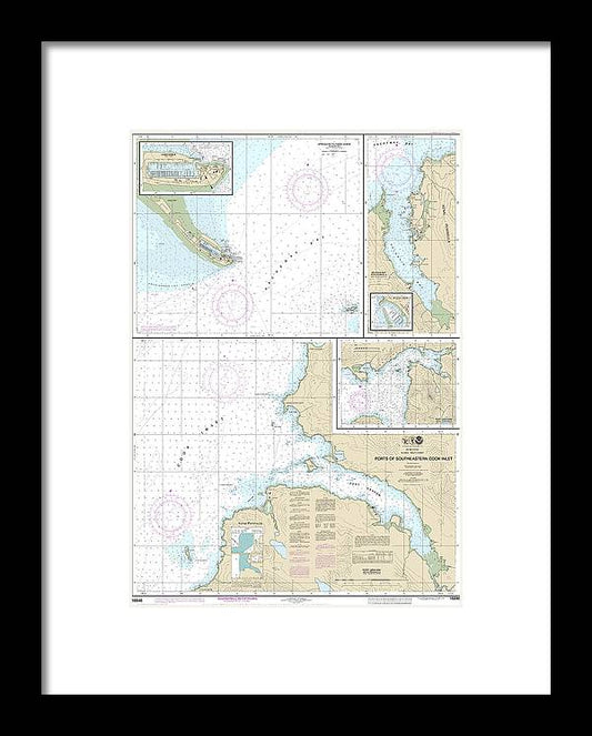 Nautical Chart-16646 Ports-southeastern Cook Inlet Port Chatham, Port Graham, Seldovia Bay, Seldovia Harbor, Approaches-homer Hbr, Homer Harbor - Framed Print