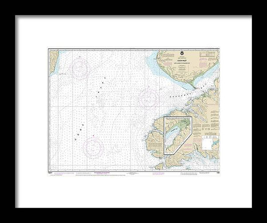 A beuatiful Framed Print of the Nautical Chart-16647 Cook Inlet-Cape Elizabeth-Anchor Point by SeaKoast