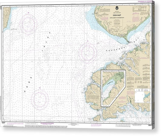 Nautical Chart-16647 Cook Inlet-Cape Elizabeth-Anchor Point  Acrylic Print