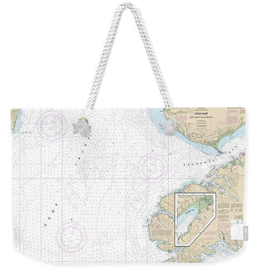Nautical Chart-16647 Cook Inlet-cape Elizabeth-anchor Point - Weekender Tote Bag