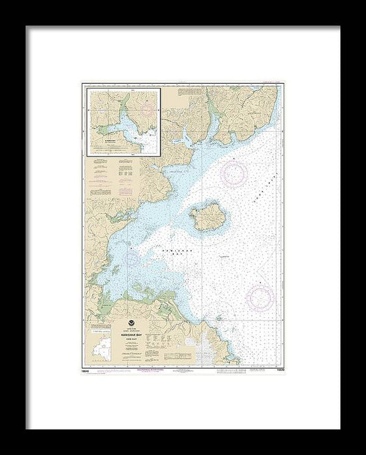 Nautical Chart-16648 Kamishak Bay, Lliamna Bay - Framed Print