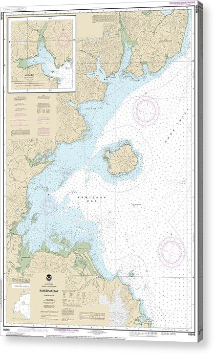 Nautical Chart-16648 Kamishak Bay, Lliamna Bay  Acrylic Print
